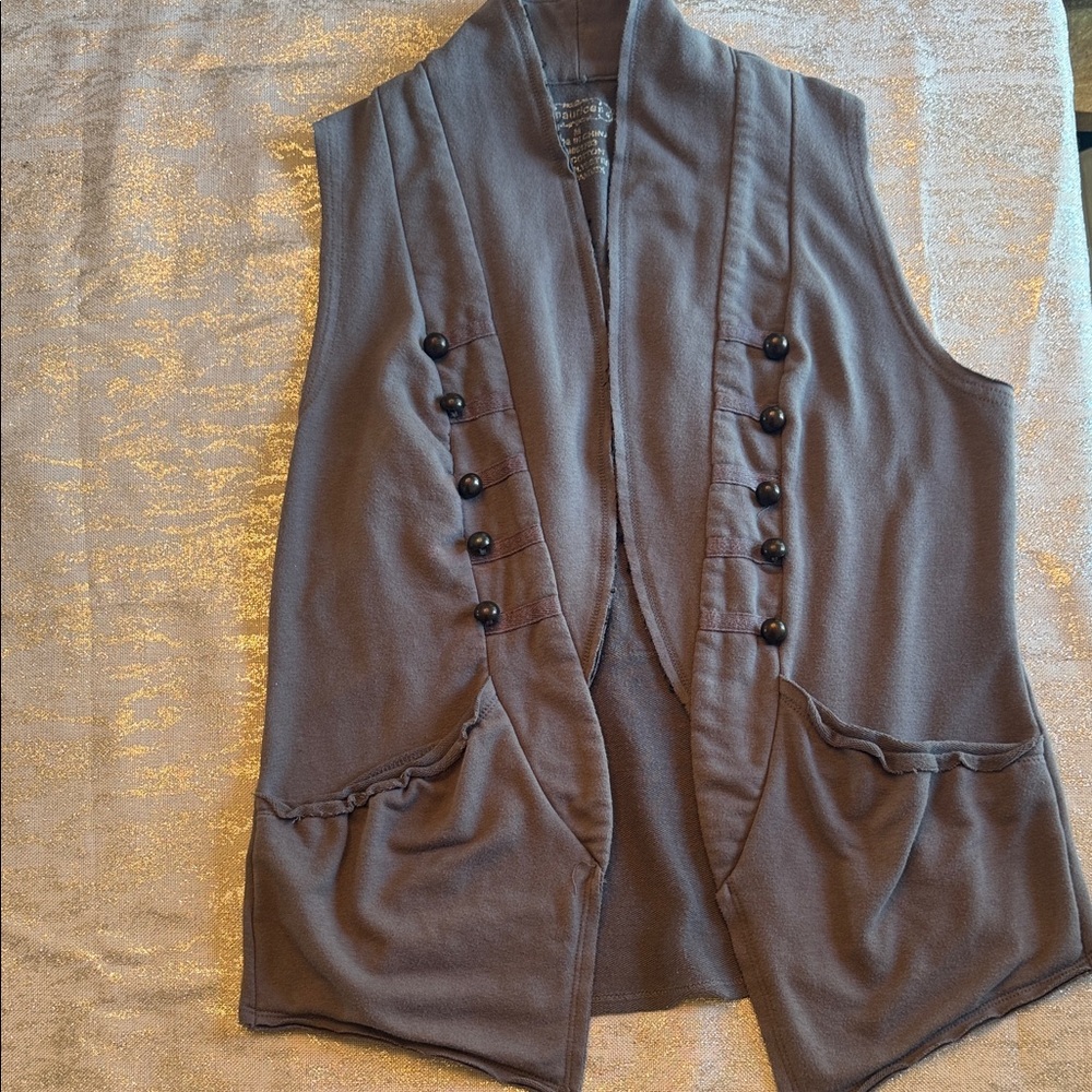 Maurices Black and Gold Textured Vest
